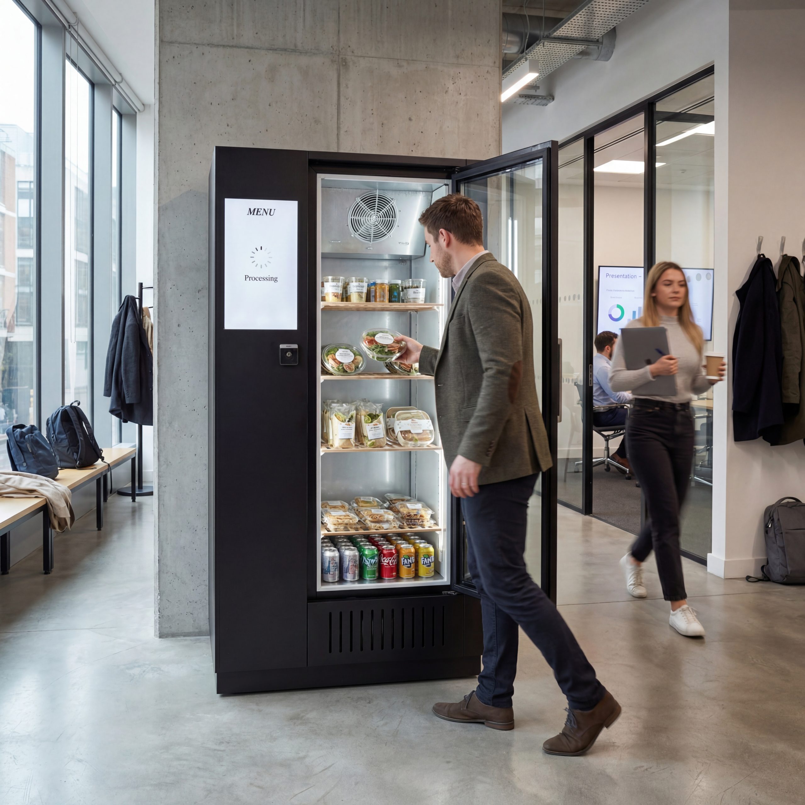 Intelligent fridge being used